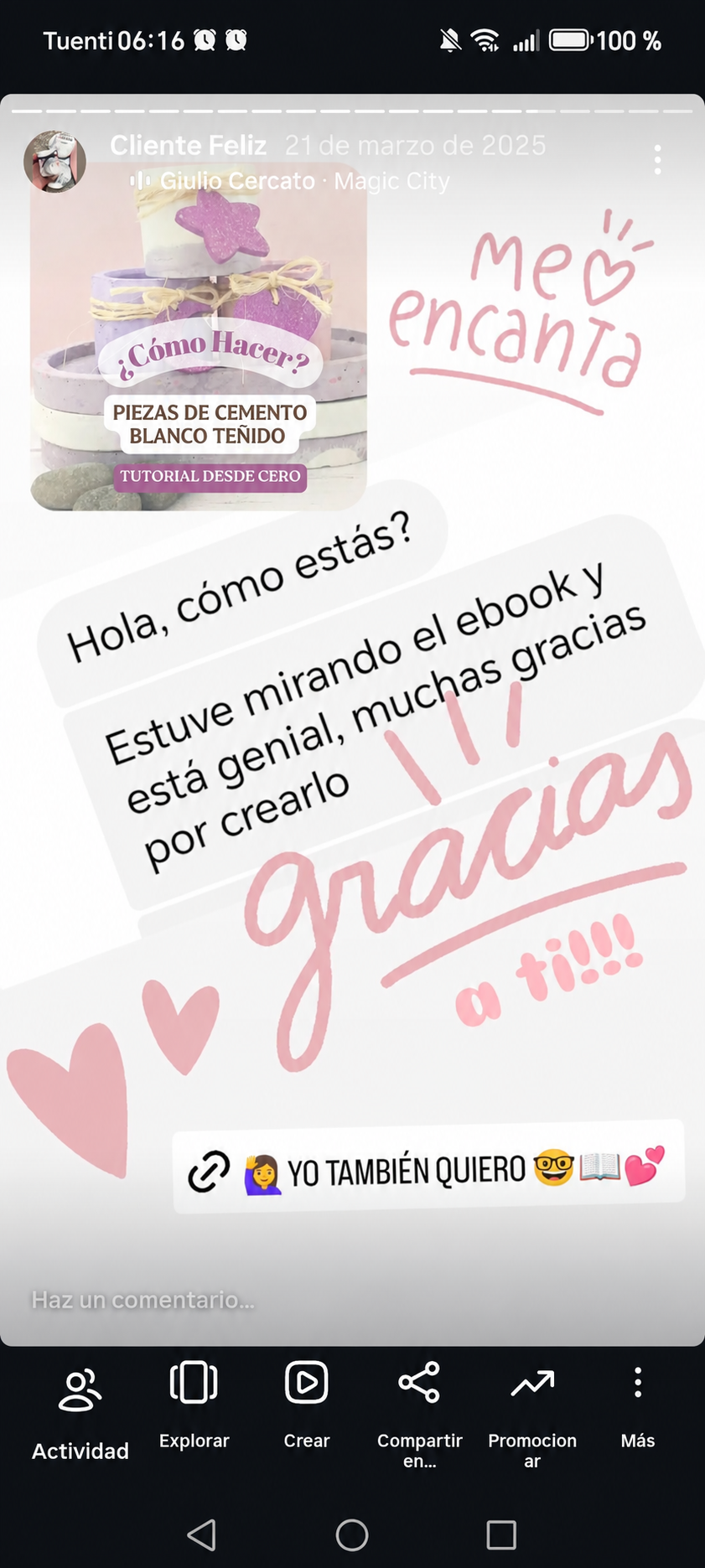 Reseña real de una clienta sobre el ebook